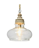 Storied Home Distressed Mango Wood Ceiling Light Cream and Natural