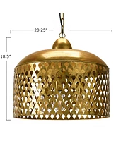 Storied Home Metal Ceiling Light with Brushed Finish Gold