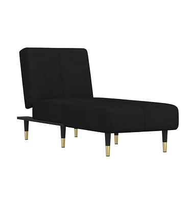 vidaXL Chaise Longue Black Velvet