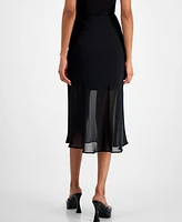 Bar Iii Women's Pull-On Chiffon Midi Skirt, Created for Macy's