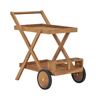 vidaXL Tea Trolley Solid Teak Wood