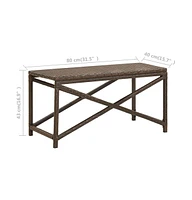 vidaXL Patio Bench 31.5" Poly Rattan Brown