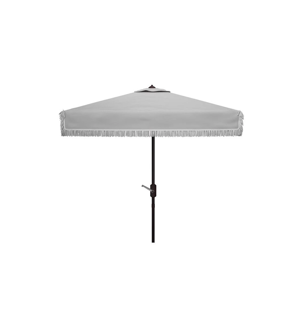 Safavieh Milan Fringe 7.5 Ft Square Crank Umbrella