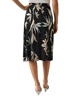 Kasper Petite Printed Flared A-Line Skirt