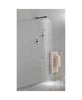 Shower System With Shower Head, Hand Shower, Hose, Valve Trim, Lever Handles And Niche