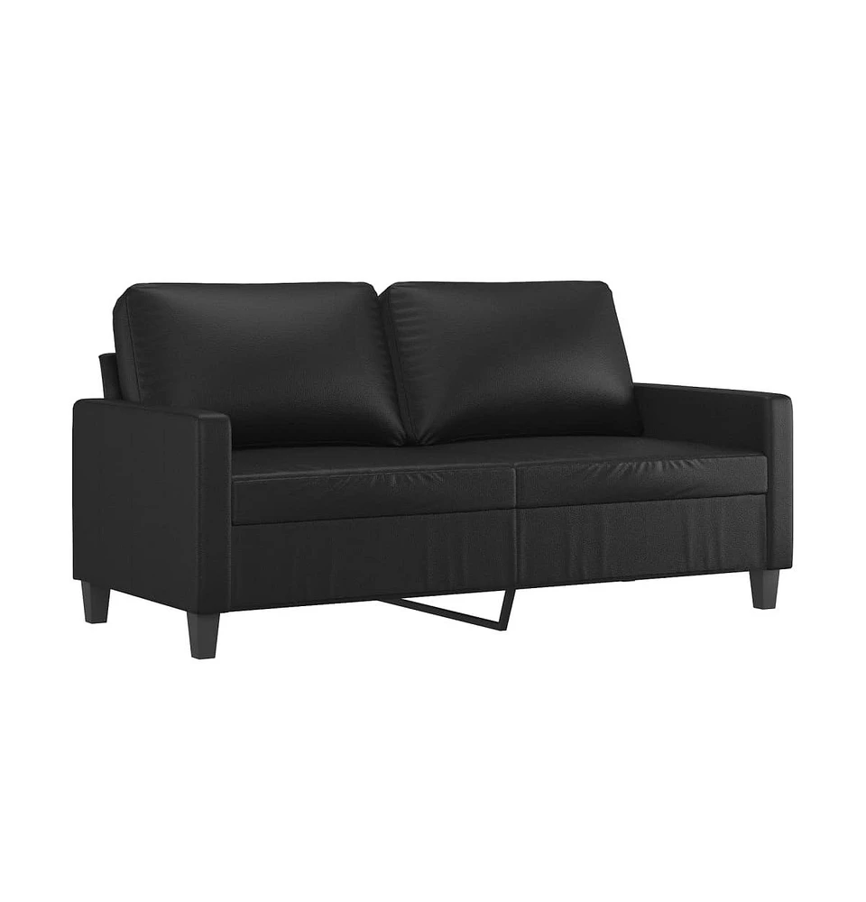 vidaXL 2-Seater Sofa Black 55.1" Faux Leather