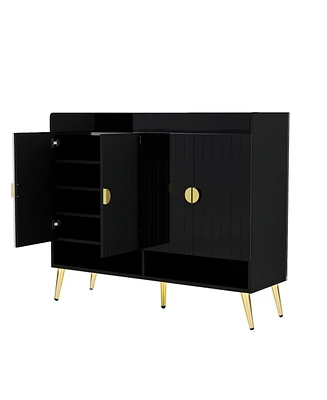 Simplie Fun Shoe Cabinet With Doors, 11-Tier Shoe Storage Cabinet With Adjustable Shelves