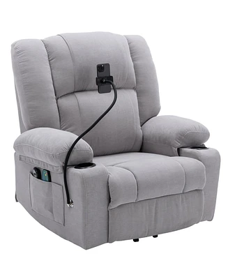 Simplie Fun Elderly Recliner Chair with Massage and Heating Functions