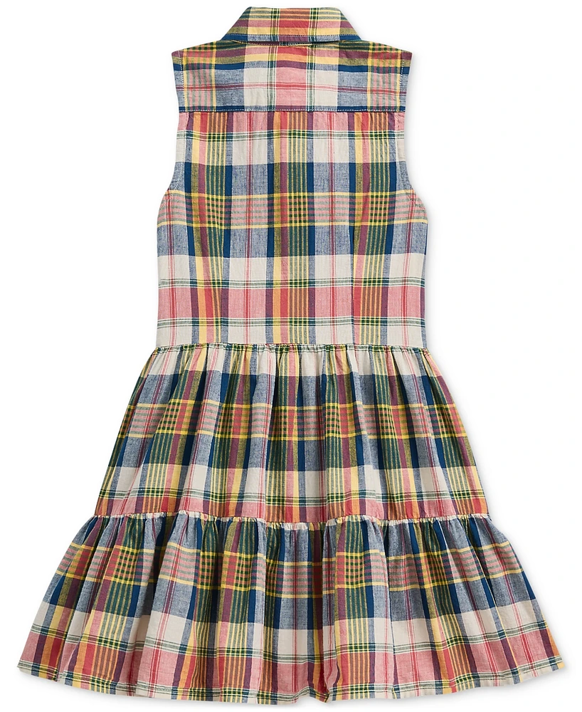 Polo Ralph Lauren Toddler & Little Girls Angela Plaid Cotton Madras Shirtdress