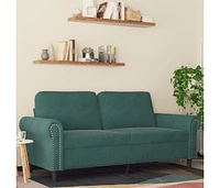 vidaXL 2-Seater Sofa Dark Green 55.1" Velvet