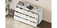 Modern 6-Drawer Dresser with Marble Top