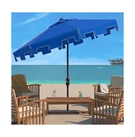 Safavieh Uv Resistant Zimmerman 9 Ft Crank Market Push Button Tilt Umbrella