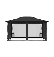 vidaXL Gazebo with Nets 9.8'x13.1'x8.7' Anthracite