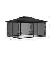 vidaXL Gazebo with Nets 9.8'x13.1'x8.7' Anthracite