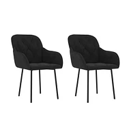 vidaXL Dining Chairs 2 pcs Black Velvet