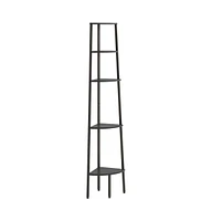 vidaXL 5-Tier Corner Shelf Black 17.9"x12.4"x70.9"