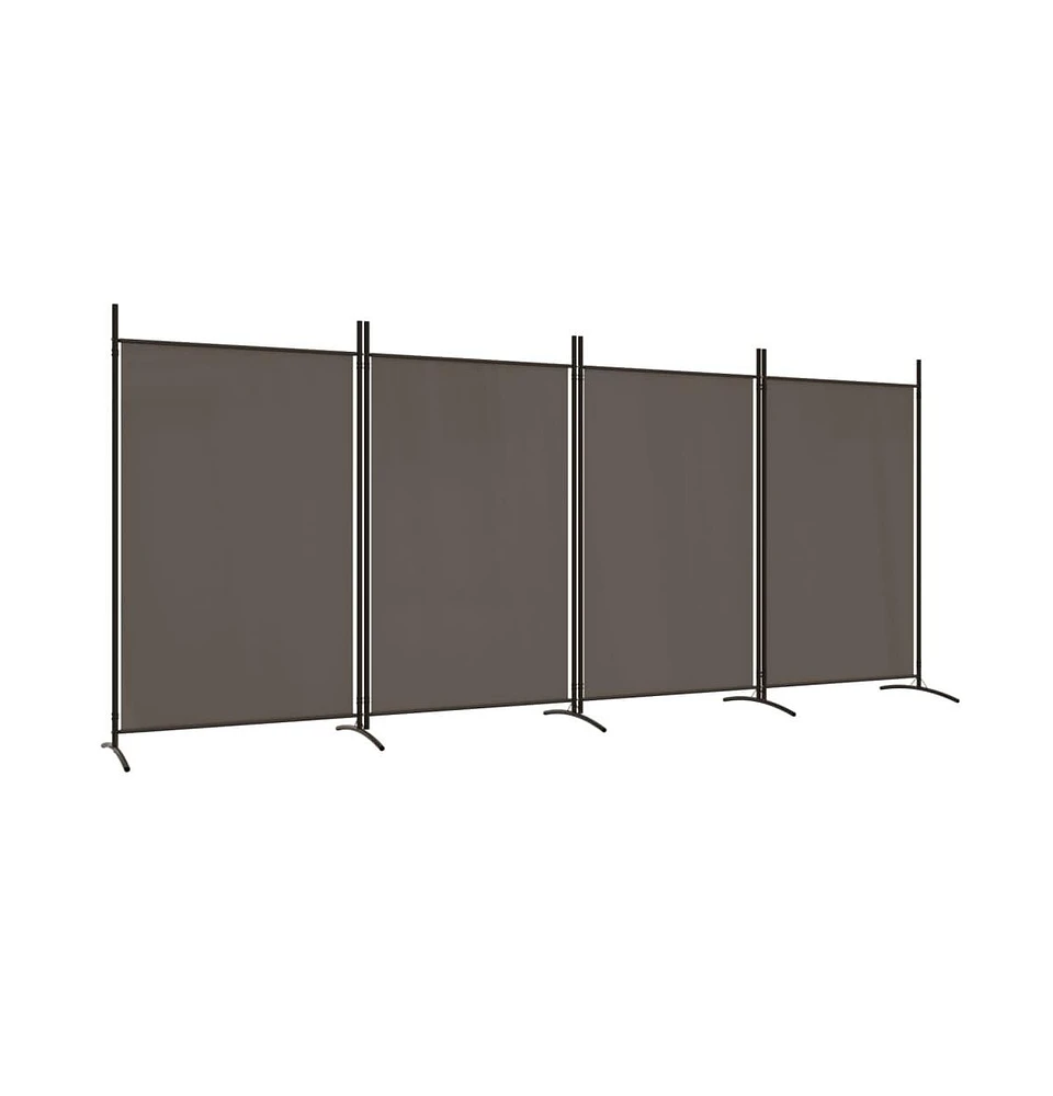 vidaXL 4-Panel Room Divider Anthracite 136.2"x70.9" Fabric