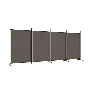 vidaXL 4-Panel Room Divider Anthracite 136.2"x70.9" Fabric