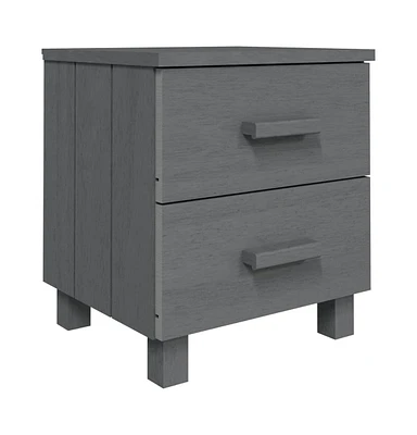 vidaXL Bedside Cabinet Hamar Dark Gray 15.7"x13.8"x17.5" Solid Pinewood