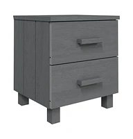 vidaXL Bedside Cabinet Hamar Dark Gray 15.7"x13.8"x17.5" Solid Pinewood