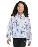 adidas Big Girls Printed Zip-Front Mock-Neck Tricot Jacket