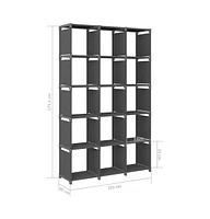 vidaXL 15-Cube Display Shelf Gray 40.6"x11.8"x69.1" Fabric