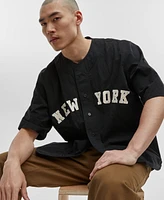 Mode of One Men's Relaxed-Fit Button-Down Baseball Shirt, Created for Macy's