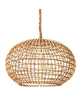 Storied Home Open-Weave Wicker Ceiling Light Natural