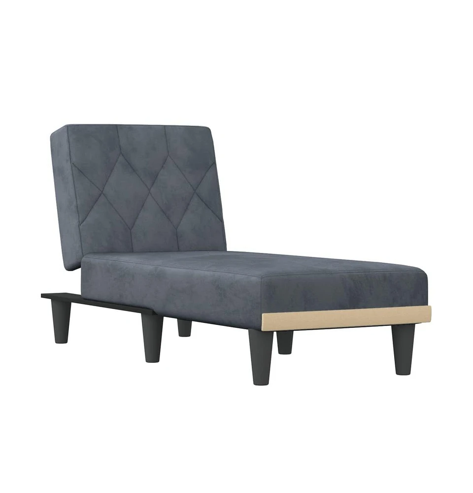 vidaXL Chaise Longue Dark Gray Velvet