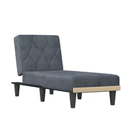 vidaXL Chaise Longue Dark Gray Velvet