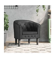 vidaXL Tub Chair Black Faux Leather