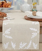 Saro Lifestyle Foliage Embroidery Table Runner