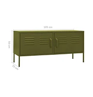 vidaXL Tv Stand Olive Green 41.3"x13.8"x19.7" Steel