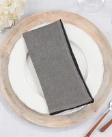 Saro Lifestyle Stonewashed Stitch Border Table Napkins Set of 4,20"x20"