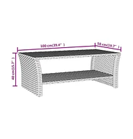 vidaXL Coffee Table Black 39.4"x19.7"x15.7" Poly Rattan