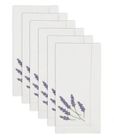 Saro Lifestyle Garden Bliss Embroidered Lavender Napkin Set of 6, 20"x20"