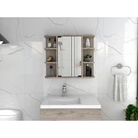 Roseburg 6-Shelf Medicine Cabinet With Mirror Light Grey