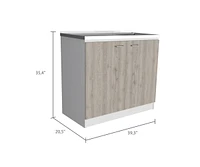 Brookline Rectangle 2-Door Utility Sink And Cabinet White And Light Gray