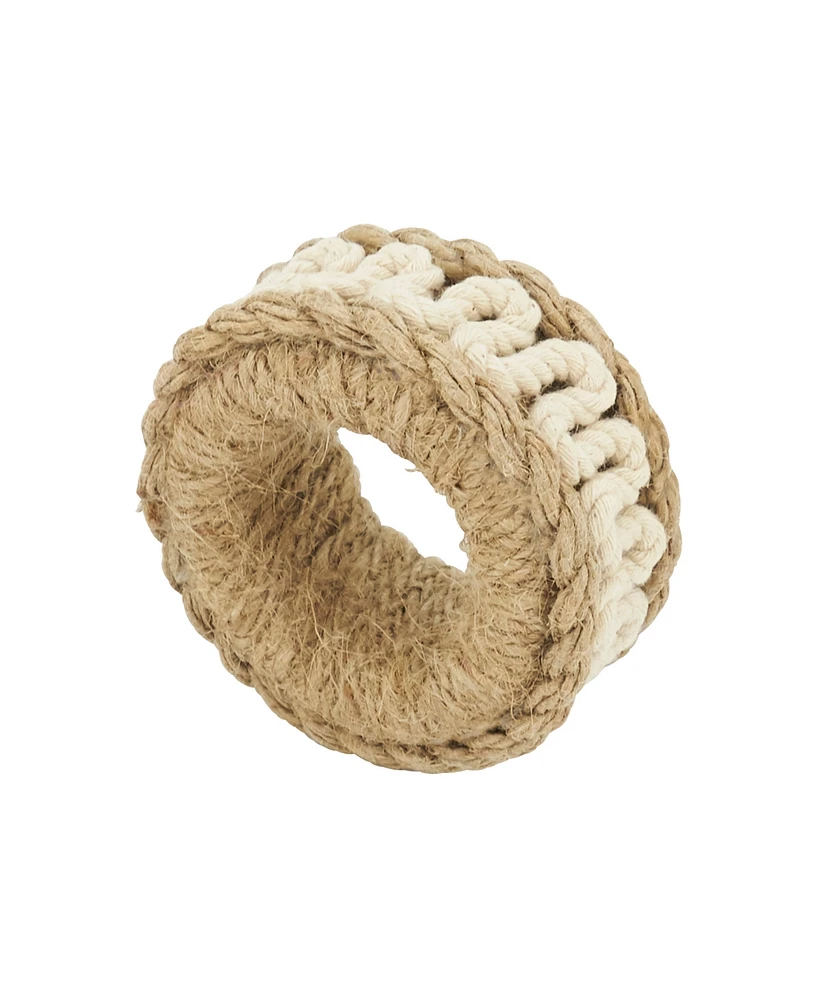 Saro Lifestyle Rope Design Napkin Ring Set of 4