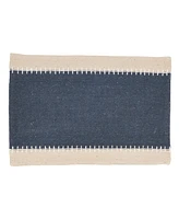 Saro Lifestyle Whipstitched Border Design Placemat Set of 4, 14"x20"