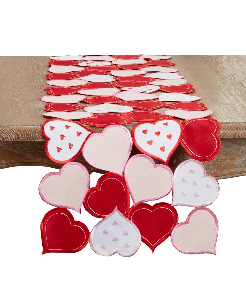 Saro Lifestyle Romantic Hearts Cutout Table Runner, 16"x72"