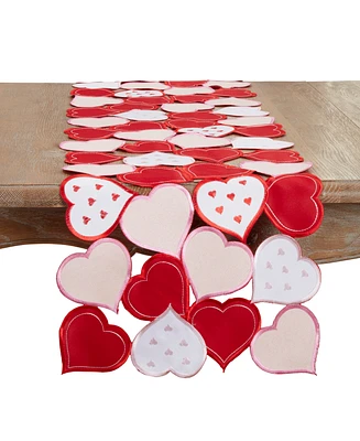 Saro Lifestyle Romantic Hearts Cutout Table Runner, 16"x72"