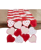 Saro Lifestyle Romantic Hearts Cutout Table Runner, 16"x72"
