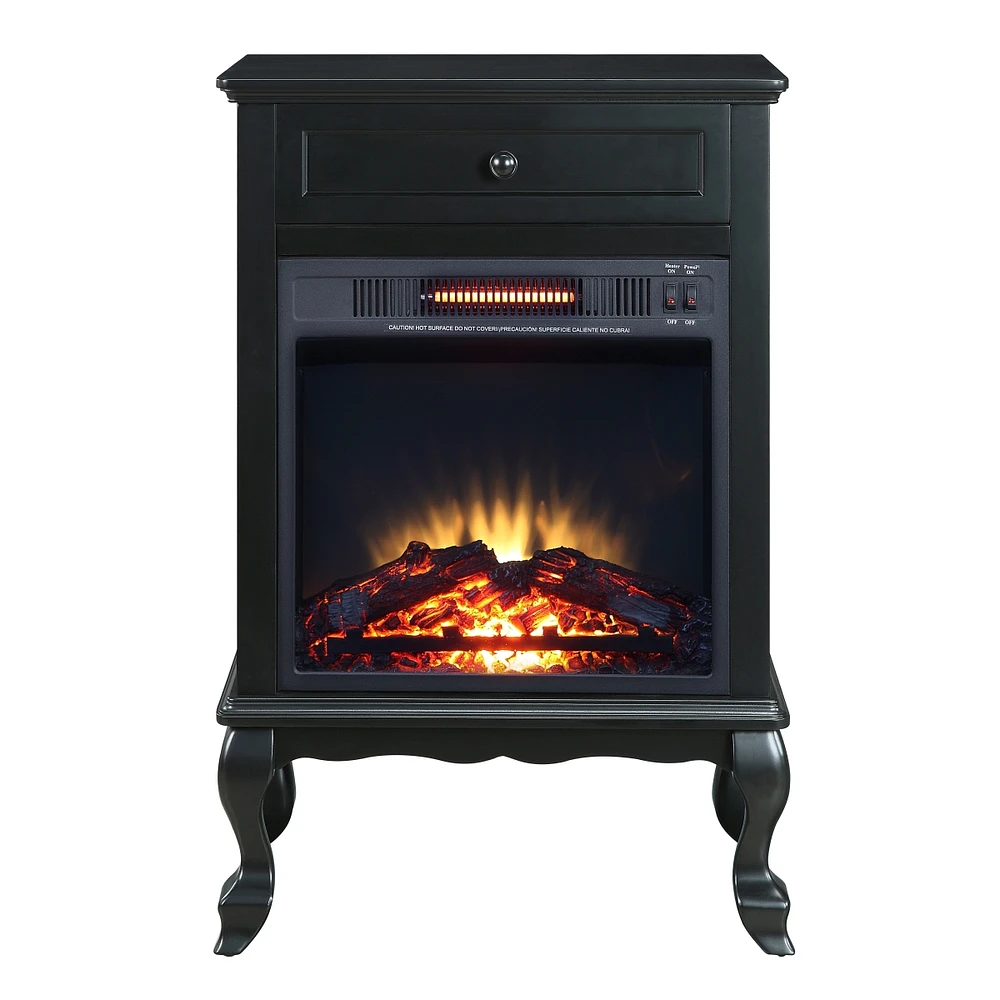 Simplie Fun Eirene Fireplace in Black Finish