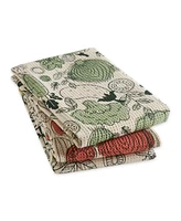 Design Imports Farmer's Market Collection Machine Washable, Dishtowel Dishcloth Set, Veggie Print, 6 Count
