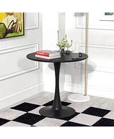 Costway 31.5" Round Dining Table with Anti-Slip Pp Ring Modern Bistro Table for Dining Room