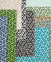 Design Imports Fridge Liner Collection Non-Adhesive, Cut to Fit, 12x24", Teal Abstract Leaf, 6 Piece