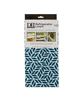 Design Imports Fridge Liner Collection Non-Adhesive, Cut to Fit, 12x24", Nautical Blue Abstract Leaf, 6 Piece