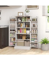 Costway 47.5" kitchen Pantry Cabinet with Doors Adjustable Shelves Anti-toppling Devices