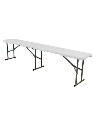 Elama 6 Foot Plastic Folding Bench in White